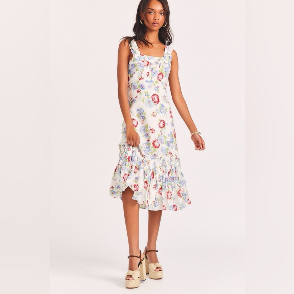 NEW Love Shack Fancy Weslan midi dress Cherry Skies - SIZE 2